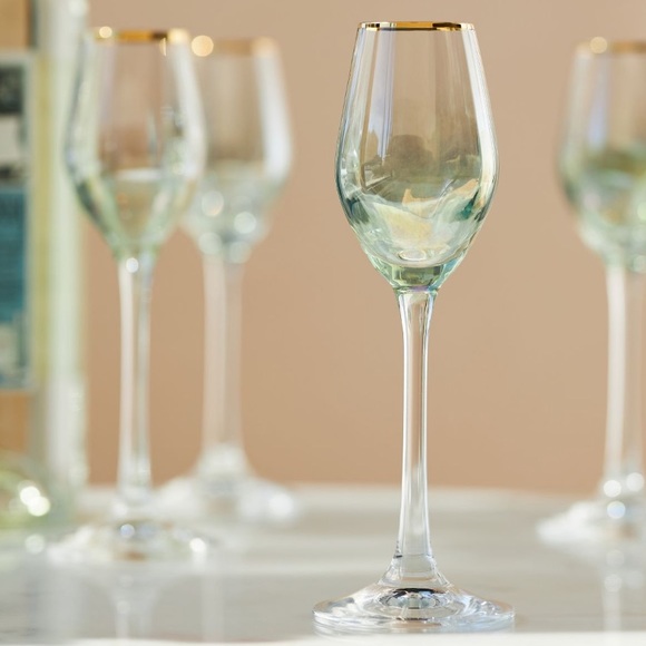 24K Gold Waterfall cordial wine glasses - Picture 12 of 15